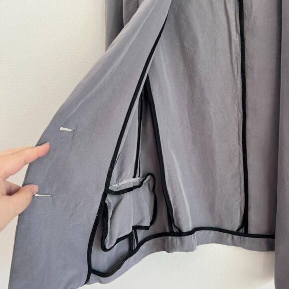 J. Crew Womens Gray 100% Silk Career Work Blazer Jacket s preppy minimal Size 4 - Picture 7 of 8